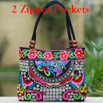 2016 Vintage National Ethnic Embroidery Bags Indian Boho Embroidered Shoulder Bag Brand Bags Logo Handbags Women Sac a Dos Femme