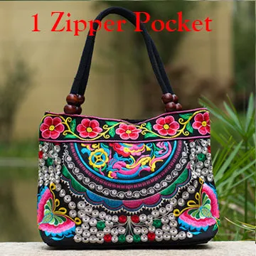 2016 Vintage National Ethnic Embroidery Bags Indian Boho Embroidered Shoulder Bag Brand Bags Logo Handbags Women Sac a Dos Femme