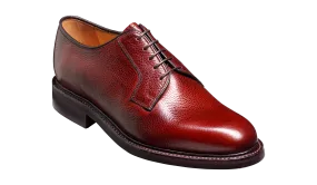 Barker Nairn Derby Grain Leather Shoe-  Cherry Grain