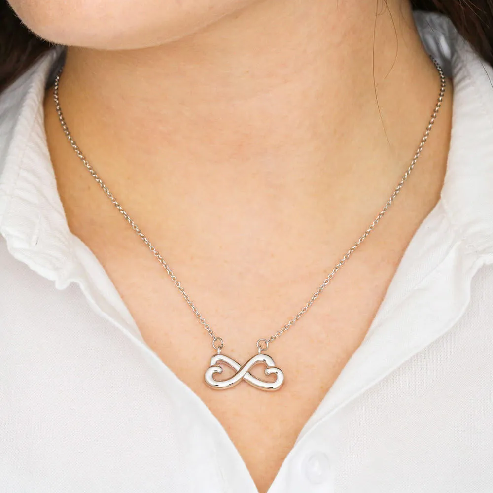 Beautiful Heart Infinity Necklace With Mom To Daughter Together Forever Message Card