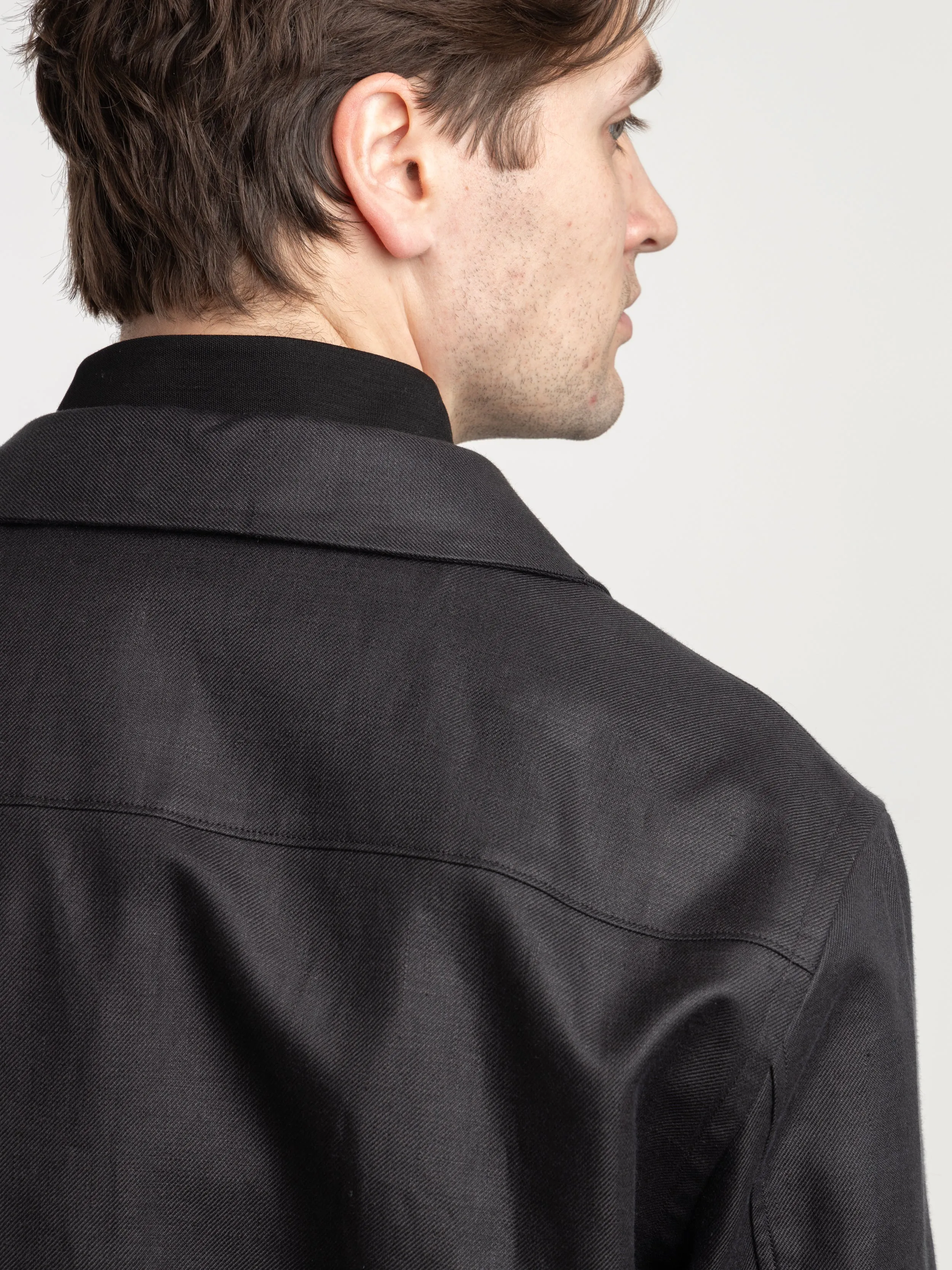 Black Oasi Lino Overshirt