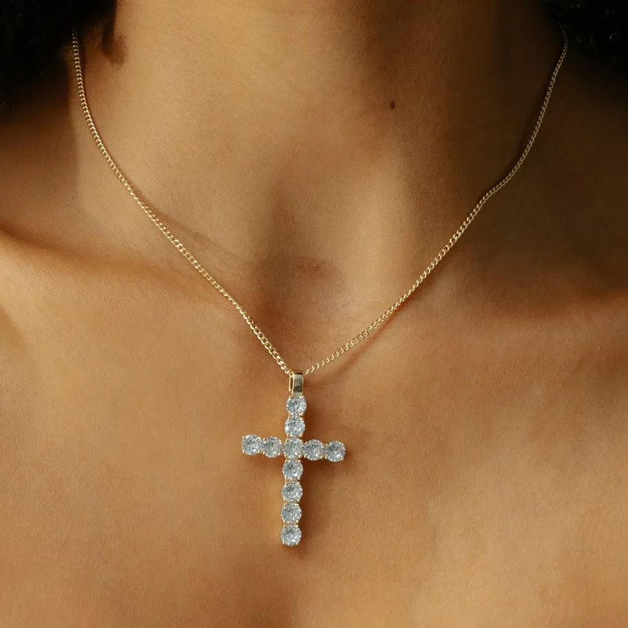 Chunky CZ Cross Pendant