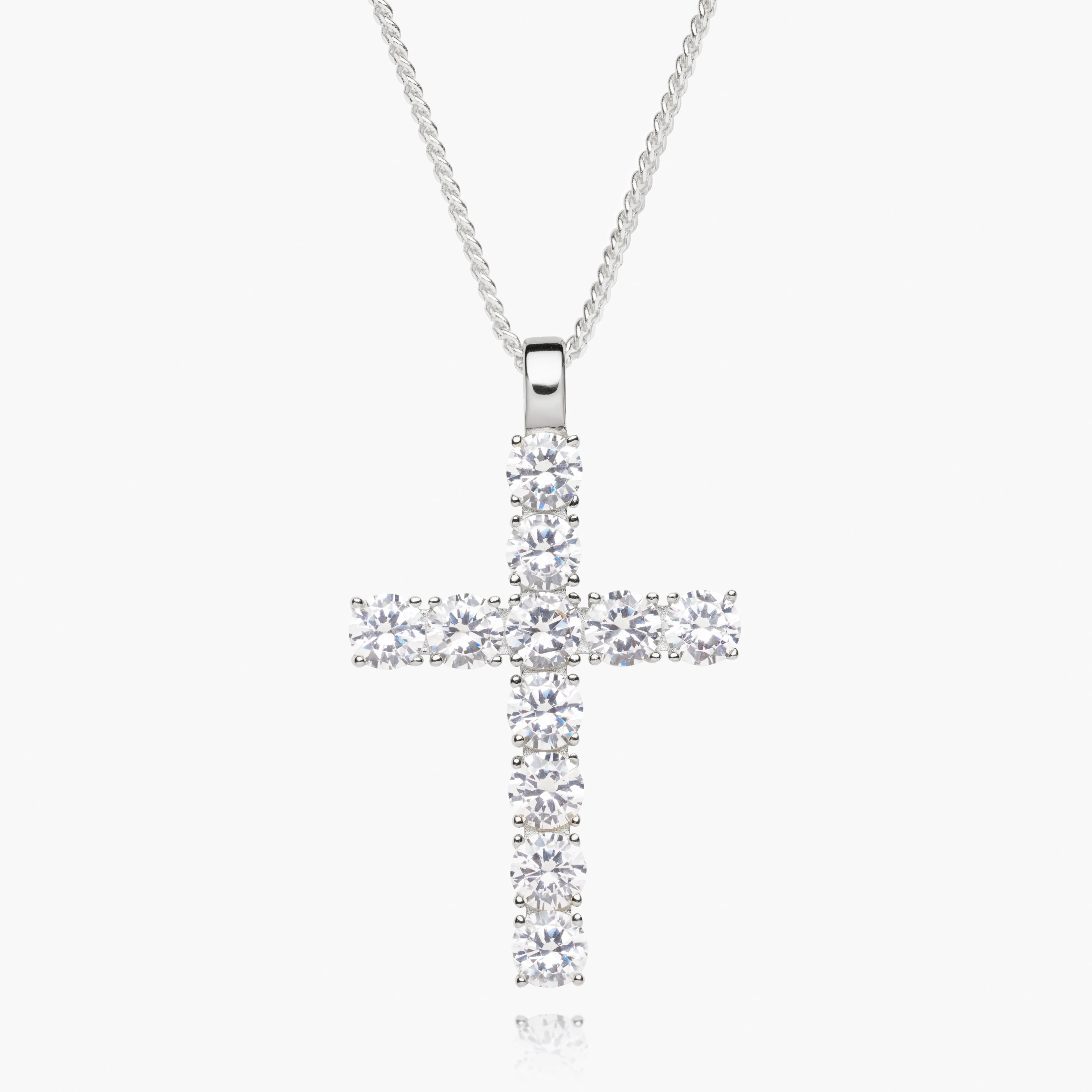 Chunky CZ Cross Pendant