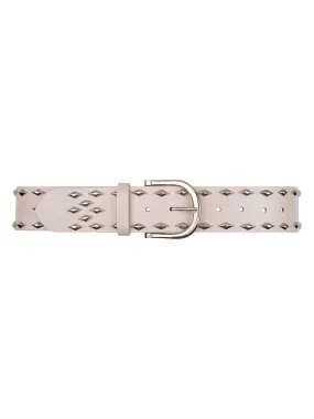 Cinque Leather Rivet Belt Chalk