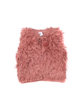 Elise Shaggy Vest - Rose