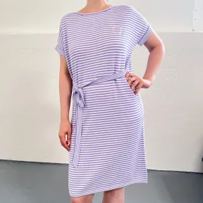 Herzlein® Strickkleid mit Streifen in Lavendel und Weiss