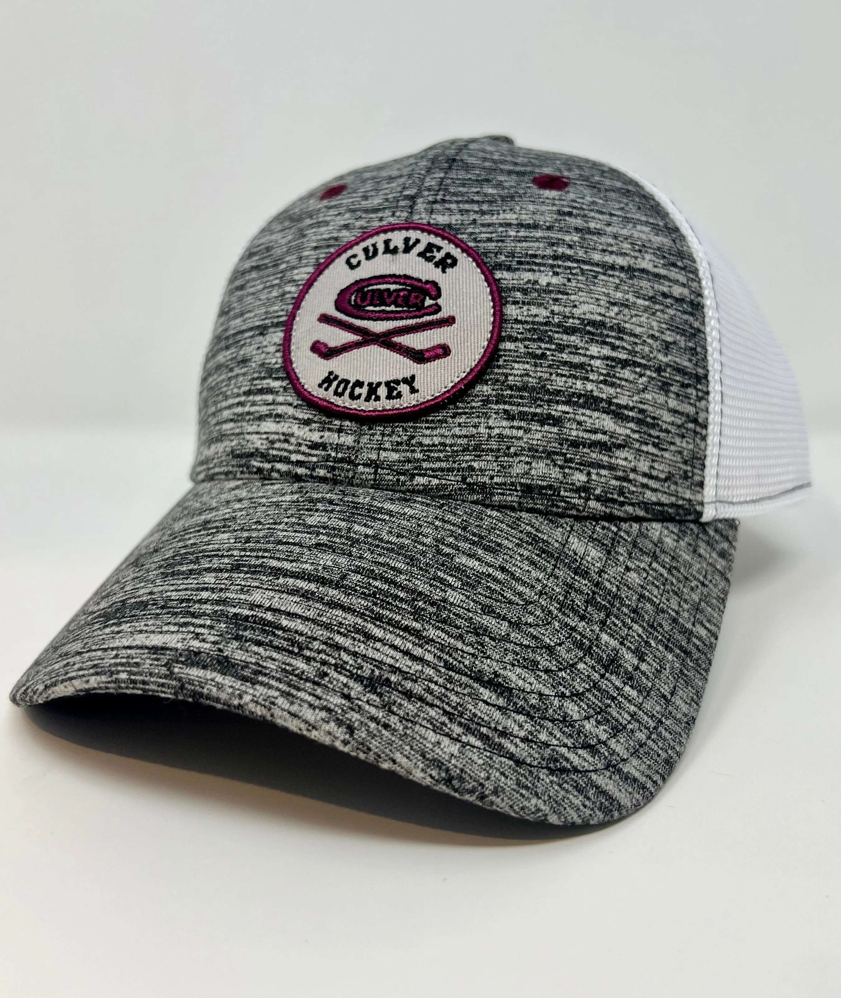 Hockey Athletic Diamond Mesh Snapback Hat - Grey & White