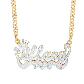 Personalized Crown Double Plated Name Necklace Savannah