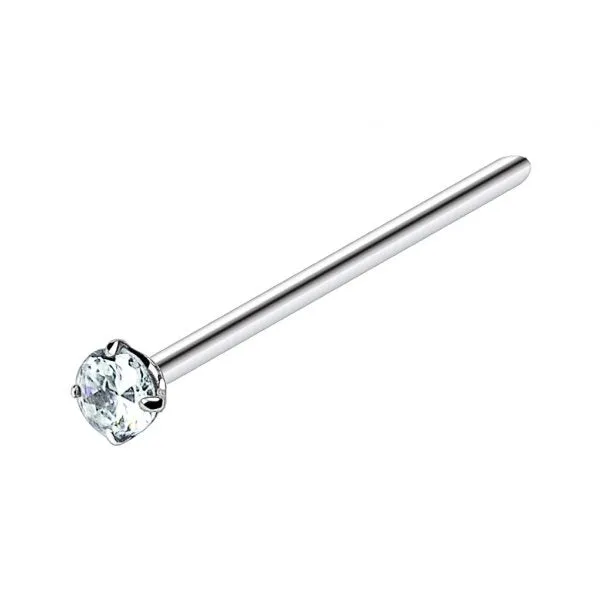 Prong Set CZ XL Bendable Nose Pin