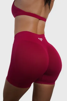 RECOIL SCRUNCH SHORTS - CRANBERRY