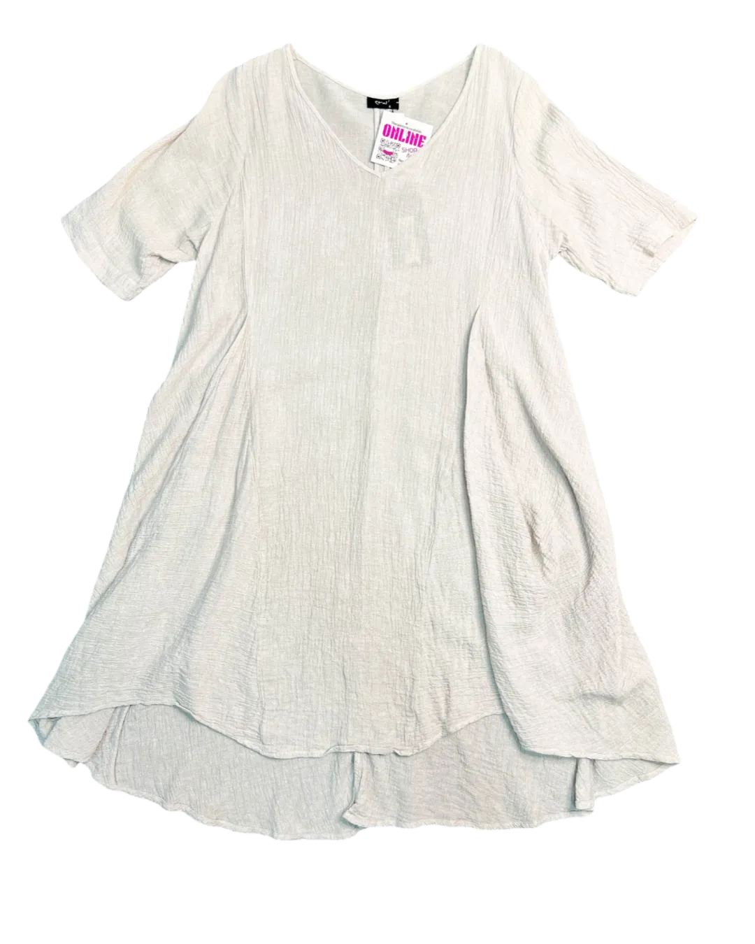 Size XXL (6) - Et Al Stone Linen Blend Dress