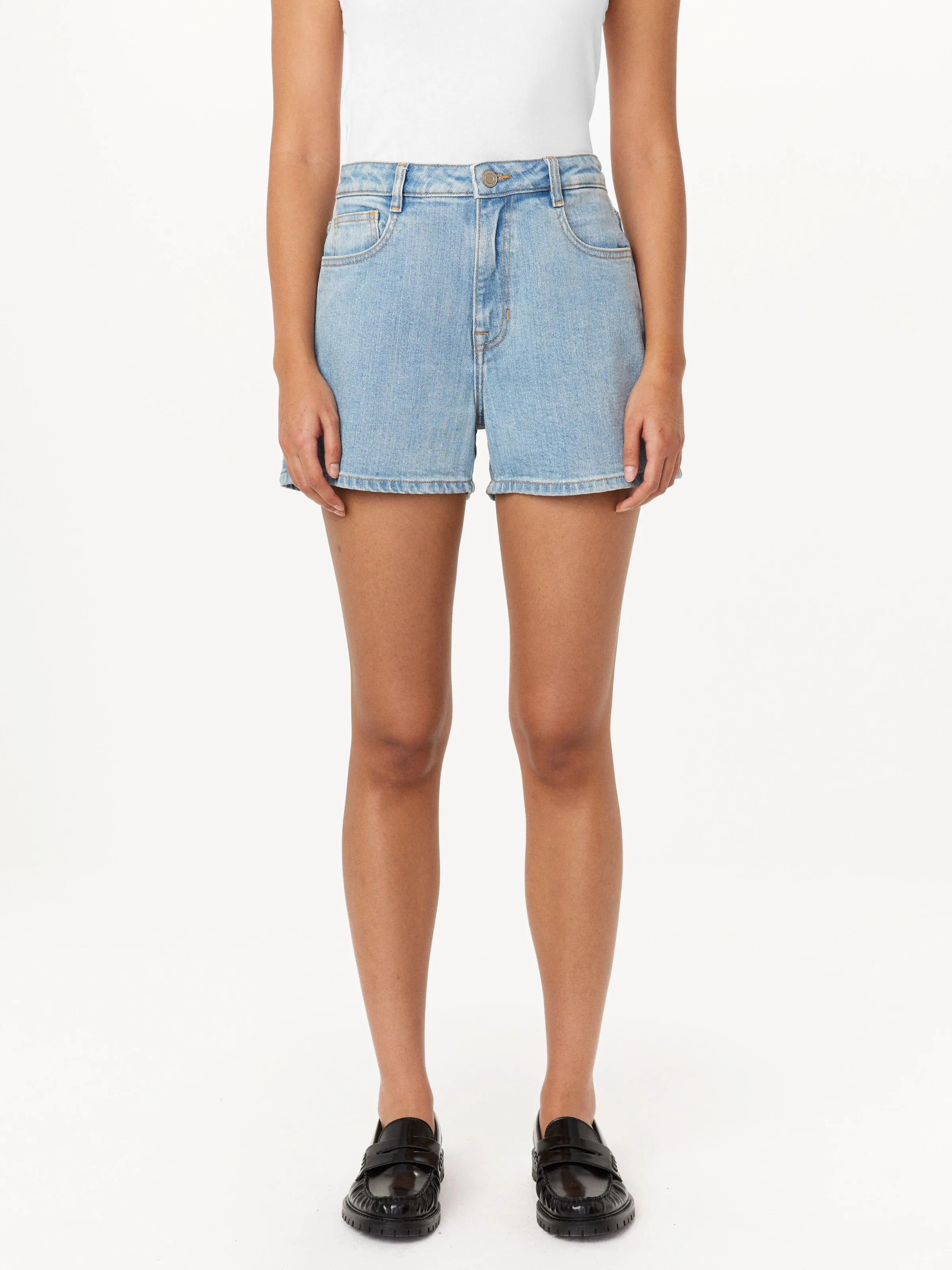 The Stevie Tapered Denim Short in Light Wash