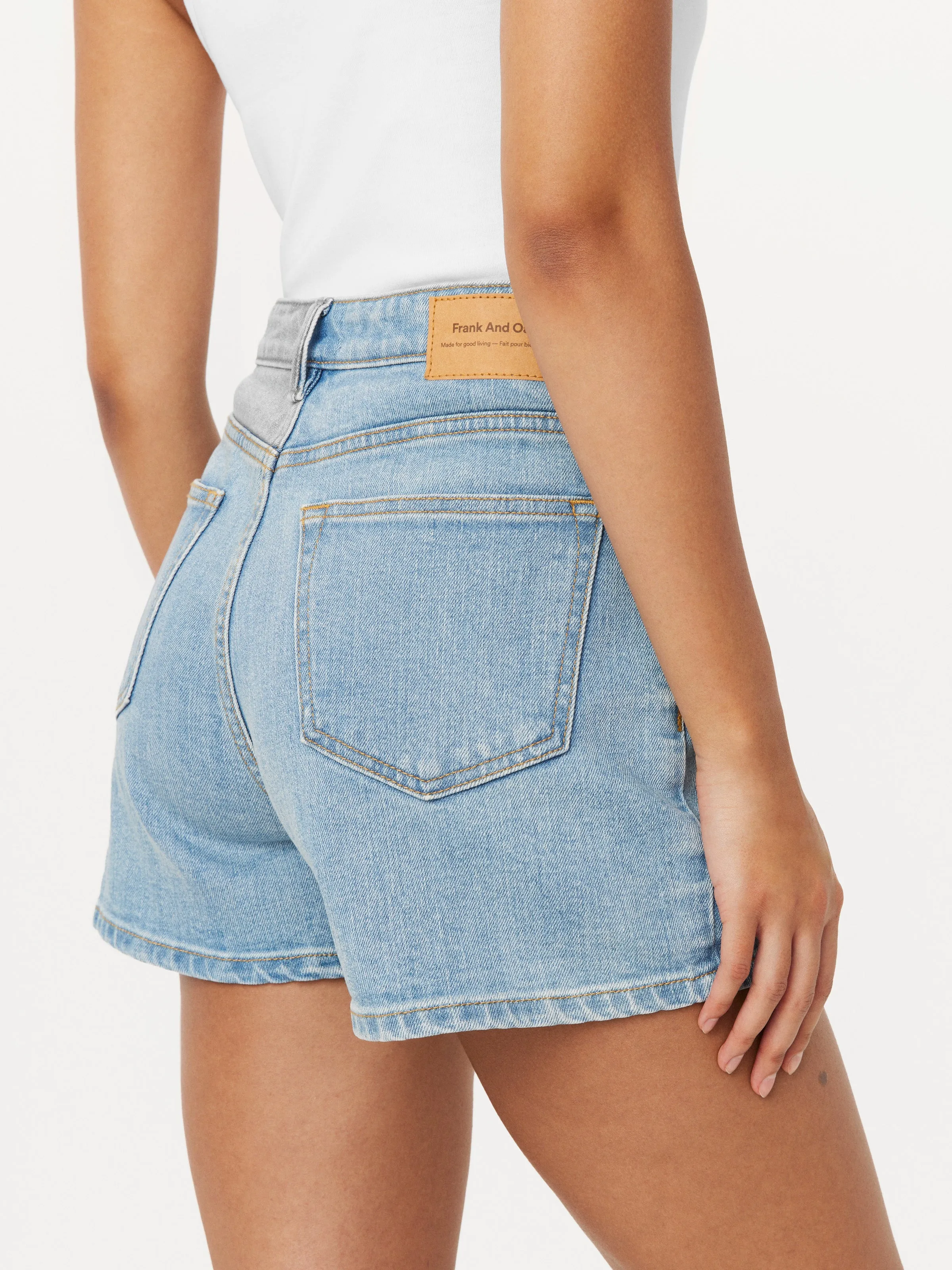 The Stevie Tapered Denim Short in Light Wash