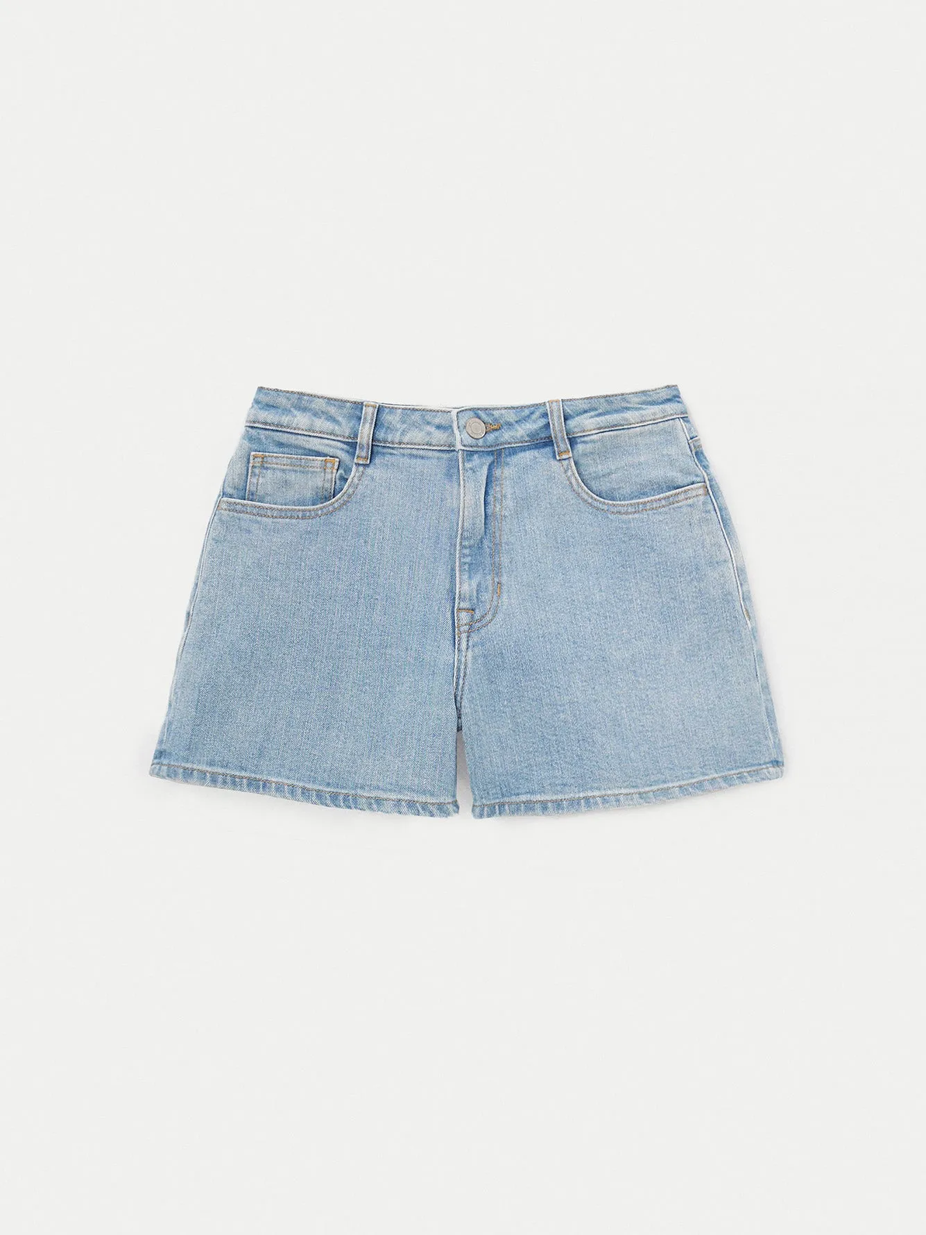 The Stevie Tapered Denim Short in Light Wash