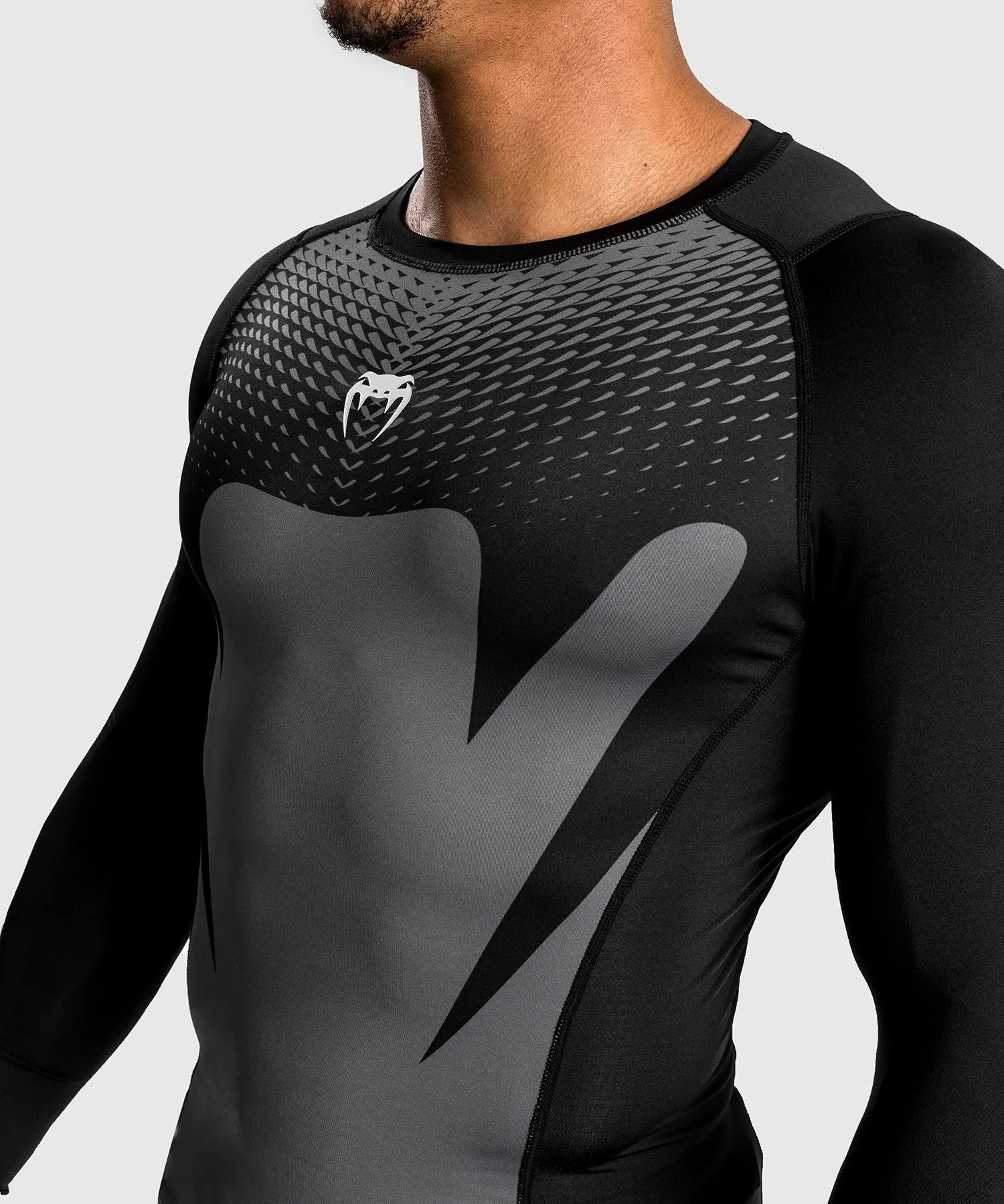 Venum Attack Men's Long Sleeve Rashguard - Black/Grey