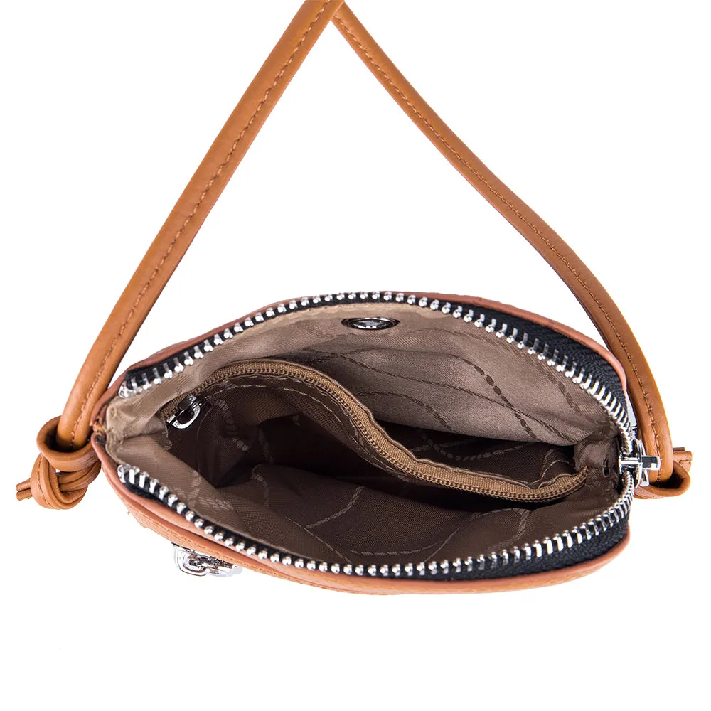 Women's genuine cowhide leather handphone bag Mirren Zip design