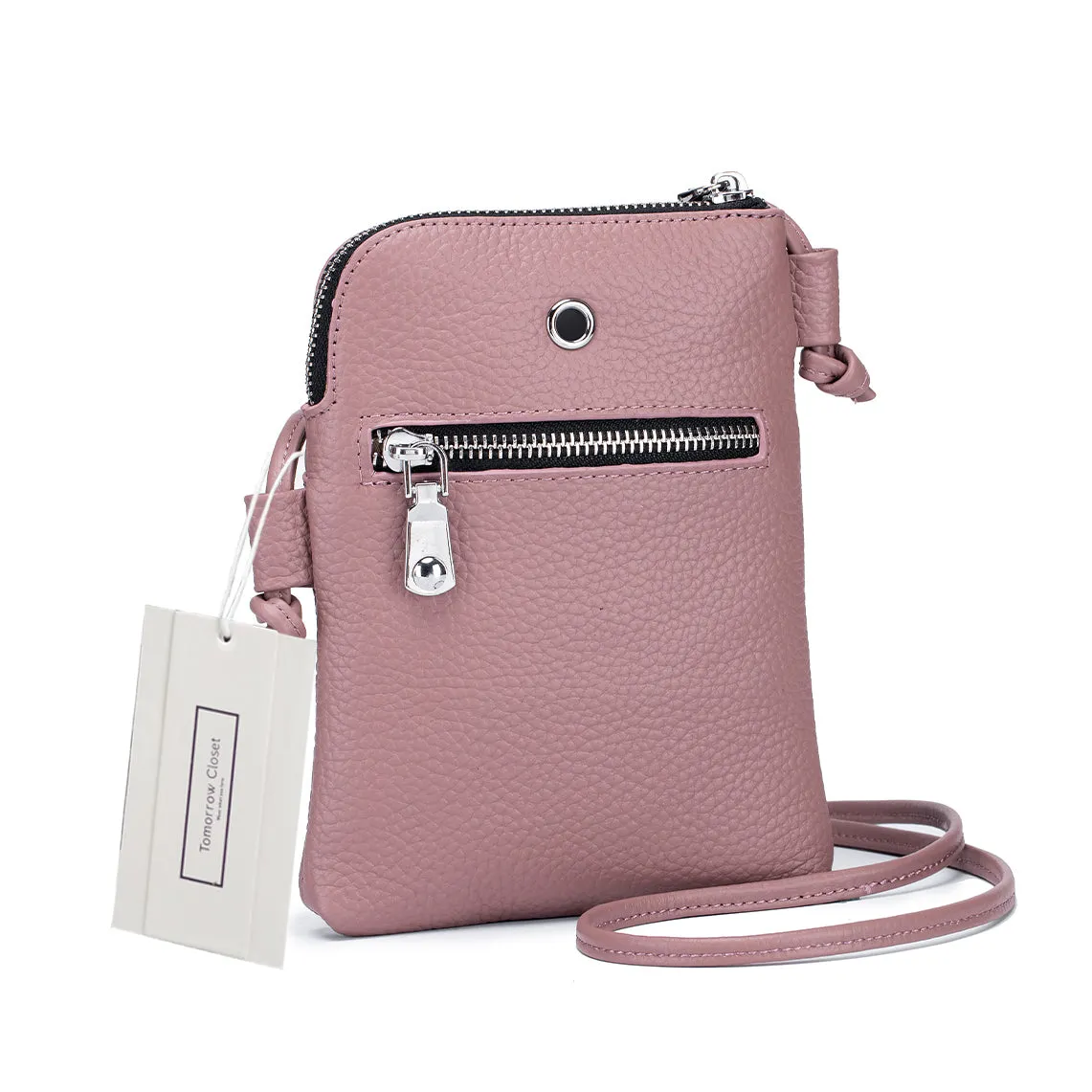 Women's genuine cowhide leather handphone bag Mirren Zip design